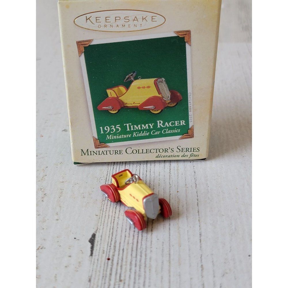 Hallmark 1935 Timmy racer mini ornament Xmas Kiddie car classics